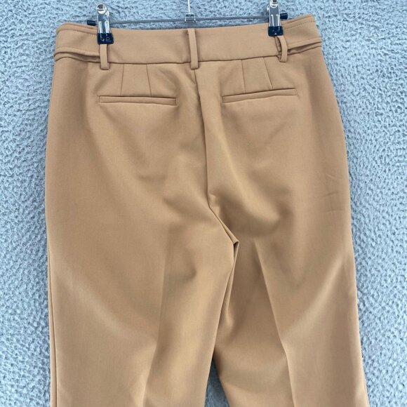 Talbots Pants Womens 4 Brown Stretch Pleated Tapered Leg Pockets Office Career - Picture 4 of 11